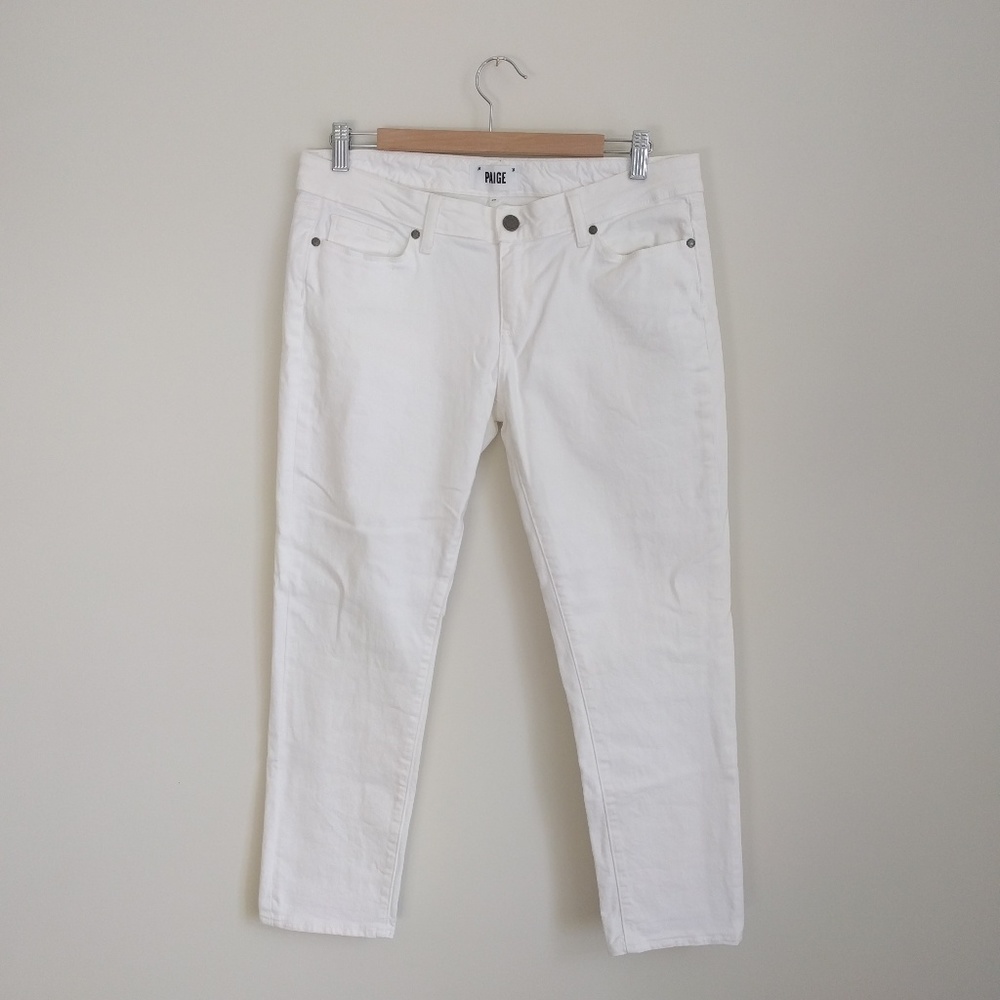PAIGE Denim Optic White Jimmy Jimmy Crop